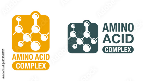 Amino acid complex square icon