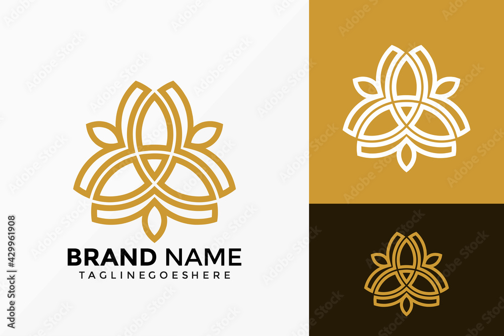 Abstract Flower Lotus Logo Vector Design. Brand Identity emblem, designs concept, logos, logotype element for template.