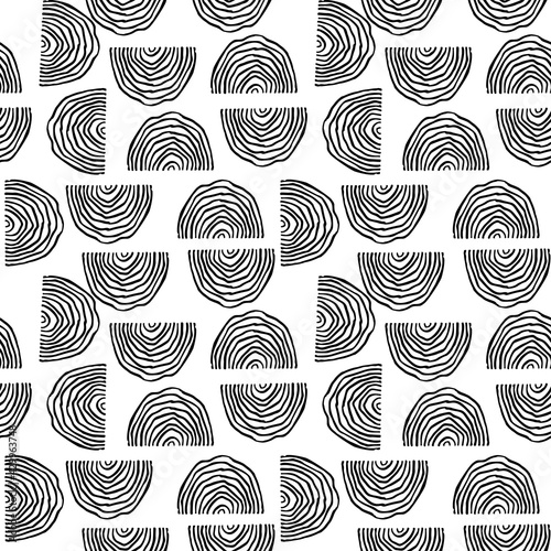 black and white abstract geometric shapes seamless pattern, vector illustration endless repeatable texture background