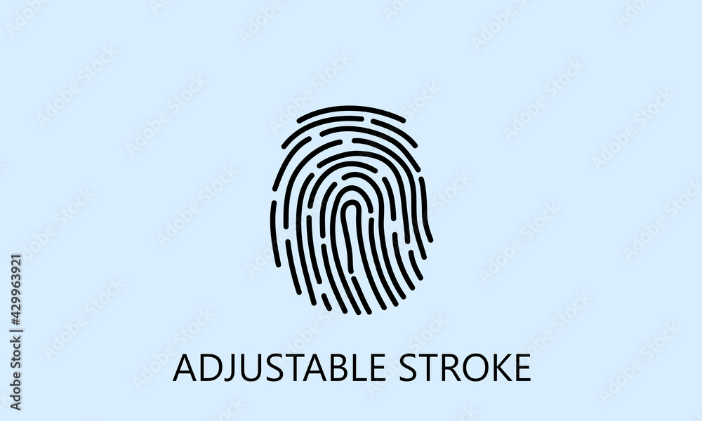 Fingerprint which indicates cyber security. Fully adjustable strokes Fingerprint which indicates cyber security. Fully adjustable strokes