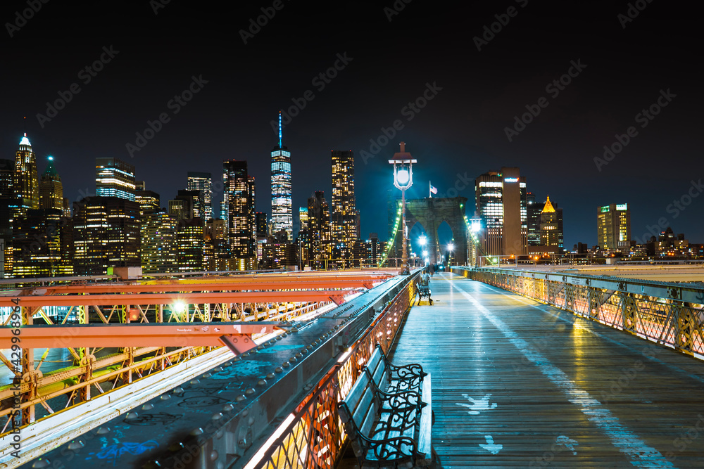 NYC Brooklyn bridge at night