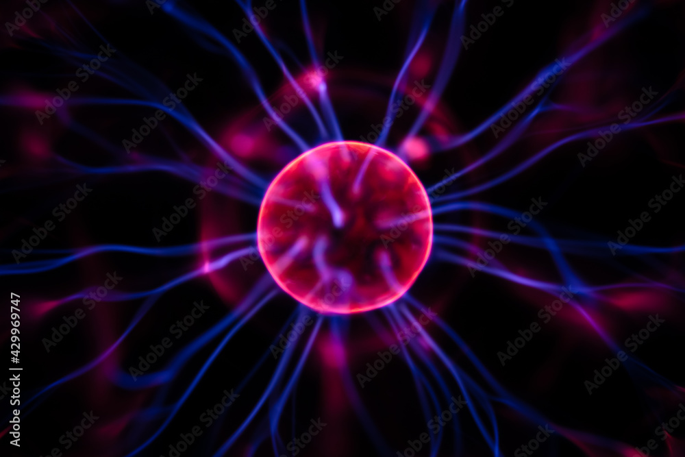 closeup of plasma lamp, closeup of plasma lamp,