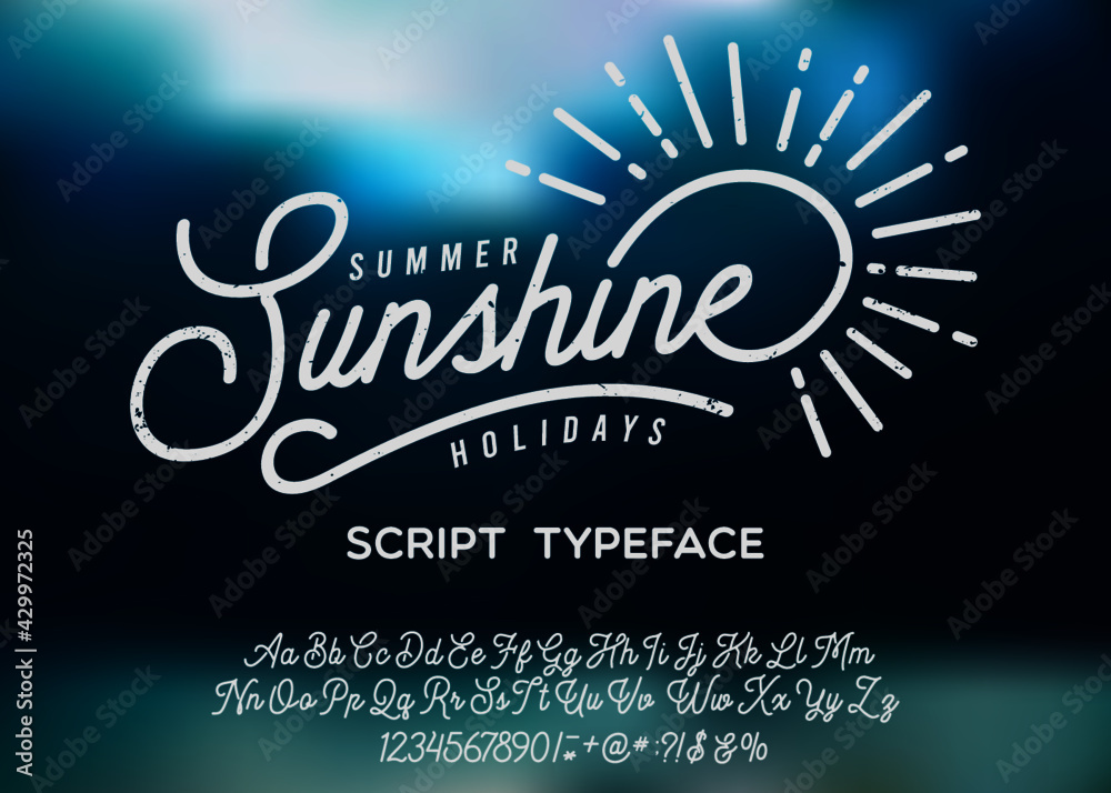 Summer Story. Hand made script font. Vacation summer time. Waikiki ...