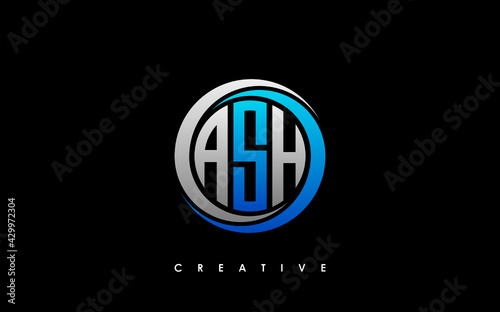 ASH Letter Initial Logo Design Template Vector Illustration