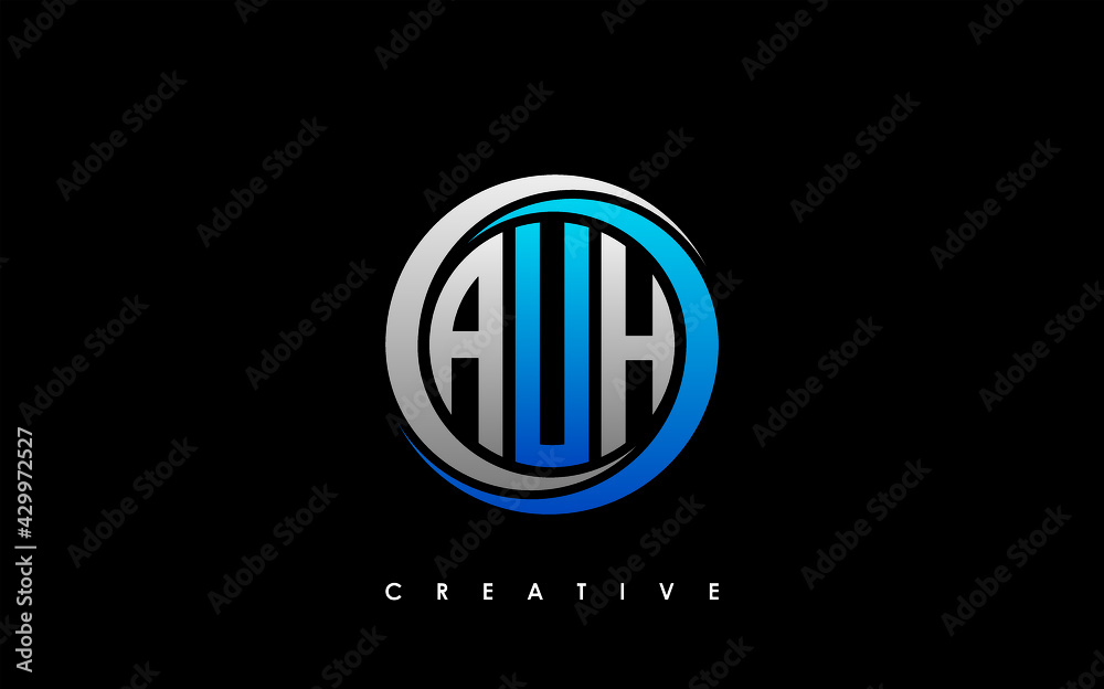 AUH Letter Initial Logo Design Template Vector Illustration AUH Letter Initial Logo Design Template Vector Illustration
