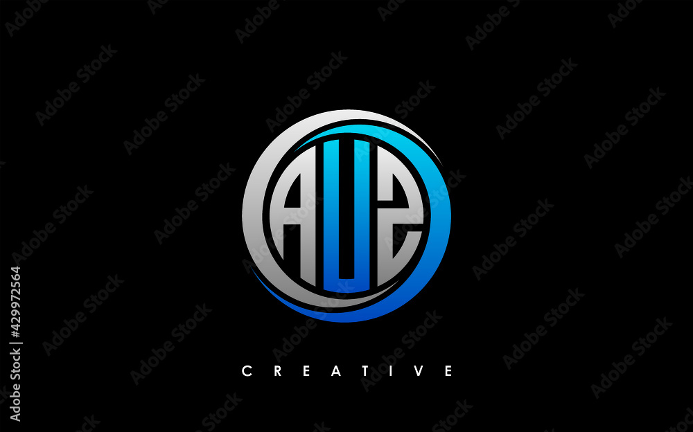 AUZ Letter Initial Logo Design Template Vector Illustration