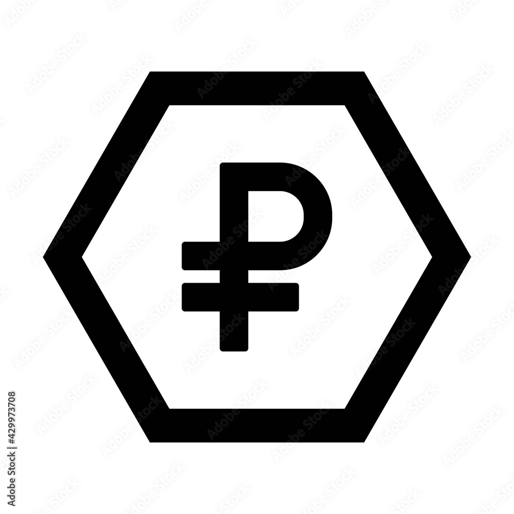Obraz premium Currency Symbol icon vector Ruble sign symbol for business and finance in a flat color glyph pictogram illustration