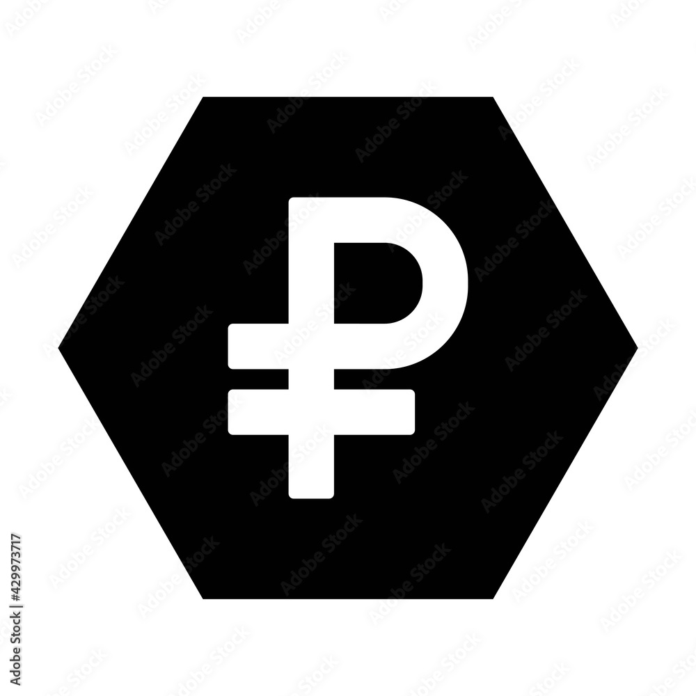 Obraz premium Currency Symbol icon vector Ruble sign symbol for business and finance in a flat color glyph pictogram illustration