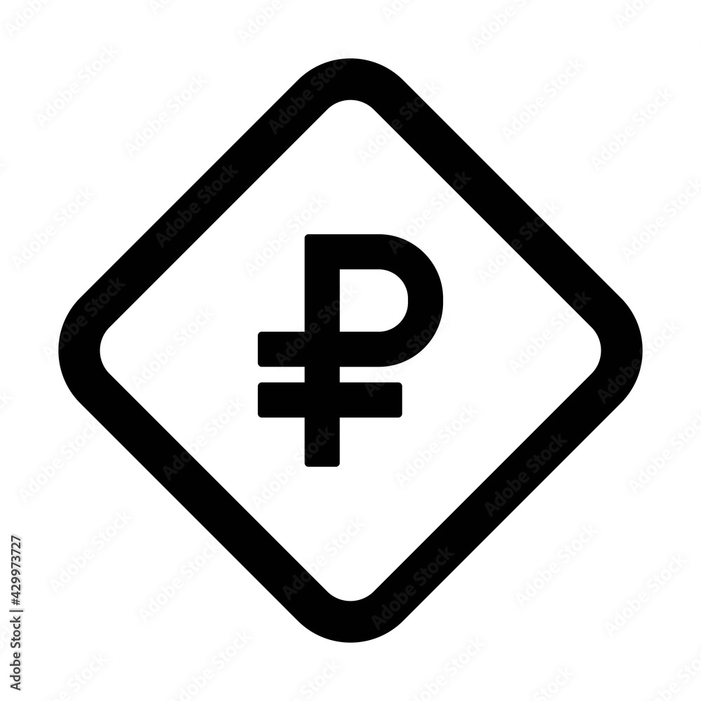 Ruble sign icon vector currency symbol for business and finance in a flat color glyph pictogram illustration Ruble sign icon vector currency symbol for business and finance in a flat color glyph pictogram illustration