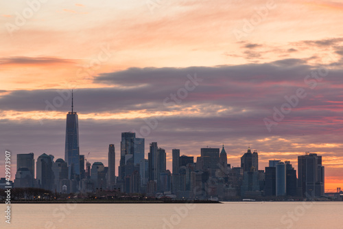 New York City Amazing Sunrise Sky from Jersey City, Caven Point © Timelapse Travels