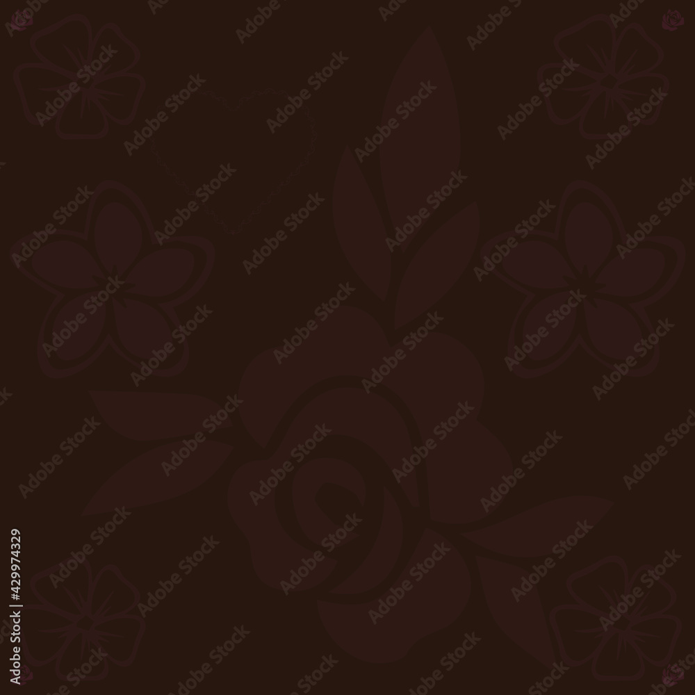 Flowers with the coffee color background design. Flowers with the coffee color background design.