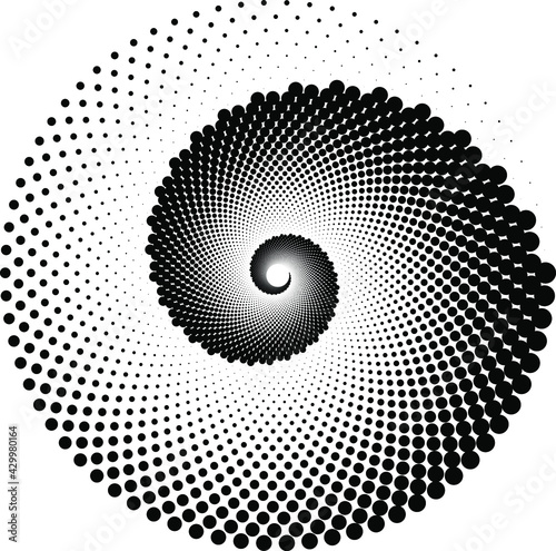 abstract circle art mandala with dots black and white artwork