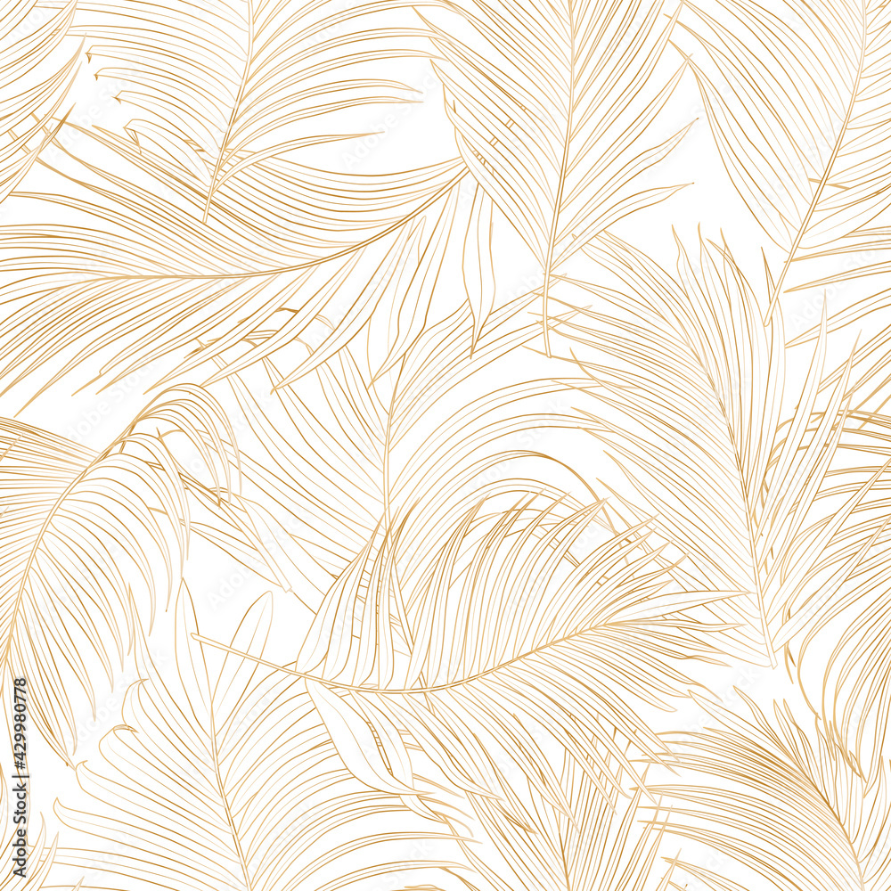 Palm leaf vector seamless pattern Palm leaf vector seamless pattern