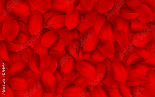 Background of beautiful red rose petals. vector texture.