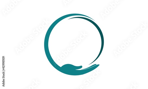 Elegant circle hand care icon