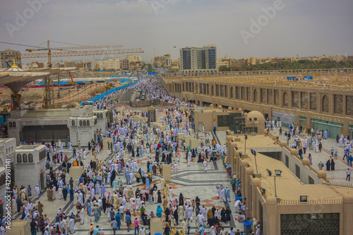 Pilgrims entering the Jannat al Baqi  at Madinah photo