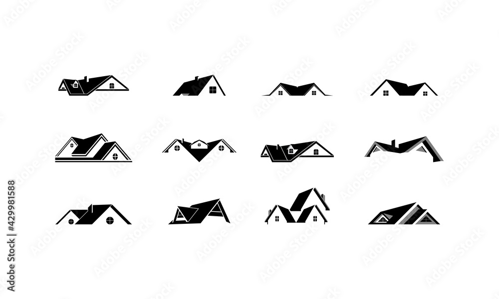 Fototapeta premium Modern roof house set icon logo