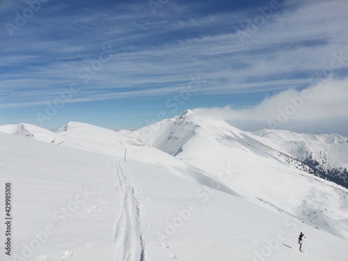Low Tatras mountain ridge in winter