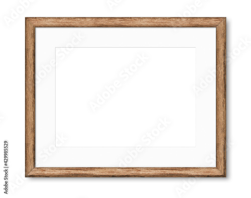 picture frame mockup natural old wood texture with matte