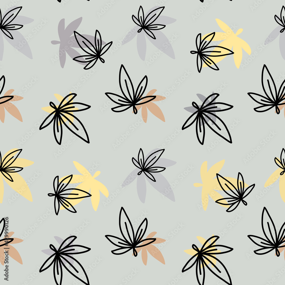 Vector seamless pattern with leaf