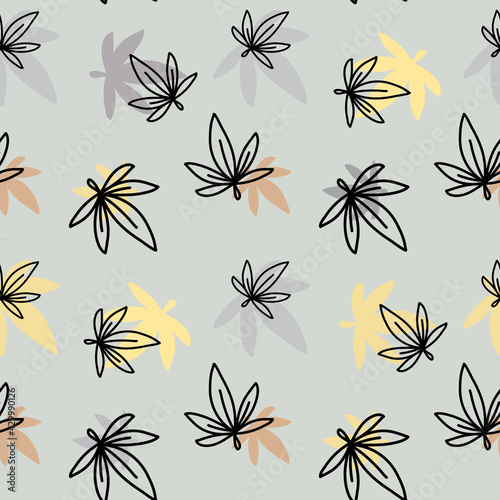 Vector seamless pattern with leaf