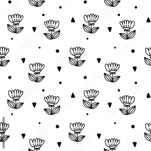 Vector seamless pattern with flower