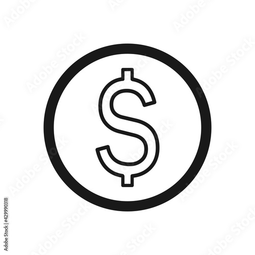 Fototapeta Naklejka Na Ścianę i Meble -  Dollar sign icon. Vector illustration.
