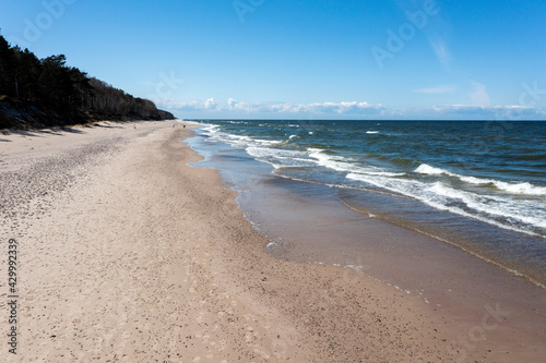 Sea landscape  beaches and the Polish coast on the Baltic Sea and the Baltic Sea.