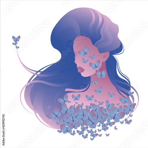 GIRL WITH BUTTERFLIES