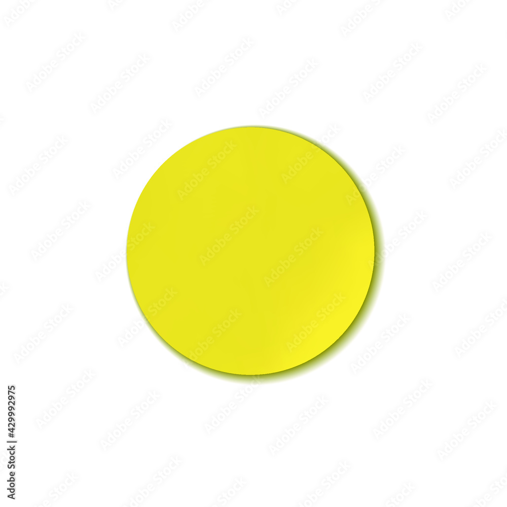 Vector bright yellow circle sticker isolated on white background, design element, colorful illustration.