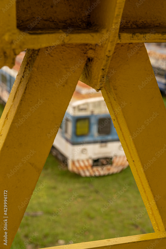 Old disused trains in a Buenos Aires rail yard