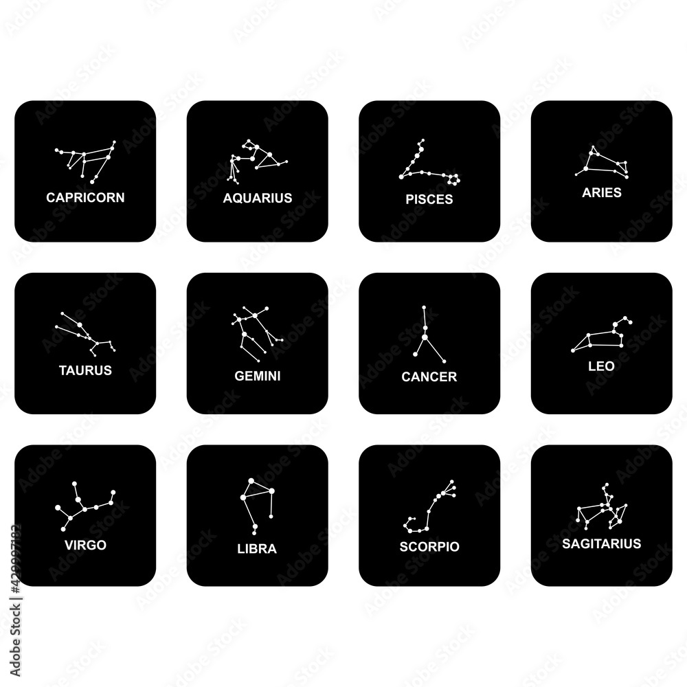 star zodiac constellations icon set vector sign symbol