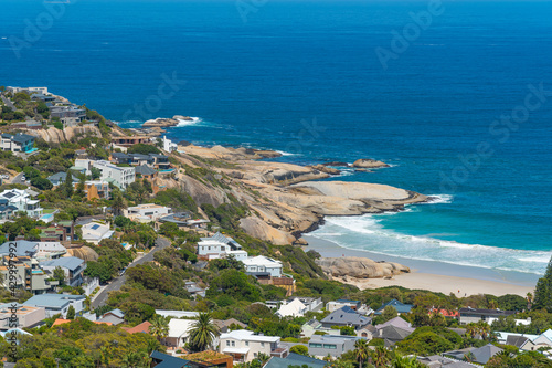 View over Llandudno Beach near Cape Town with the ocean in background photo