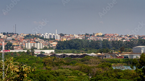  Landscape on top of a mountain showing the buildings and houses of the city
