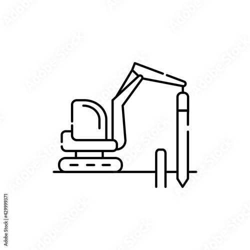 Foundation erection color line icon. Pictogram for web page, mobile app