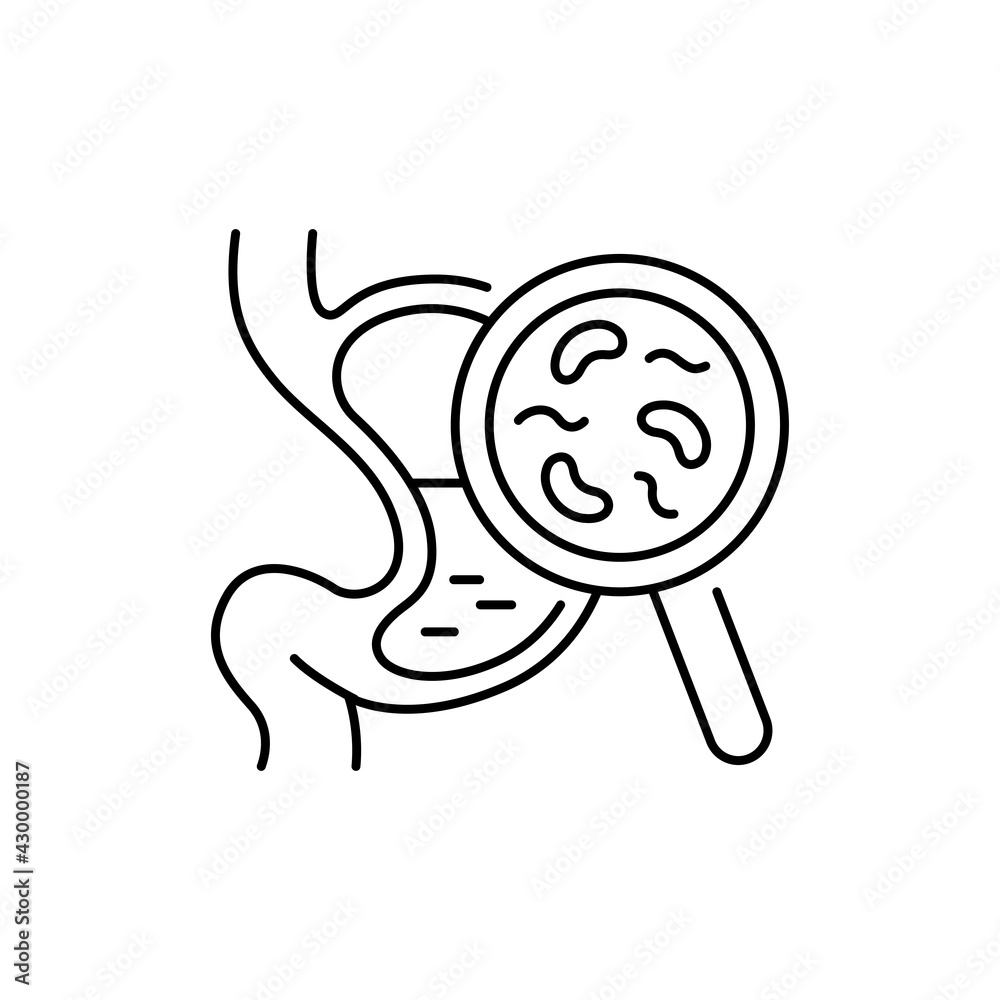 Dysbiosis olor line icon. Pictogram for web page, mobile app, promo.