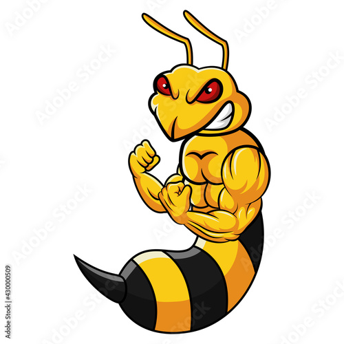 Illustration of a angry bee. Vector illustration