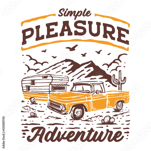 Classic camper truck illustration