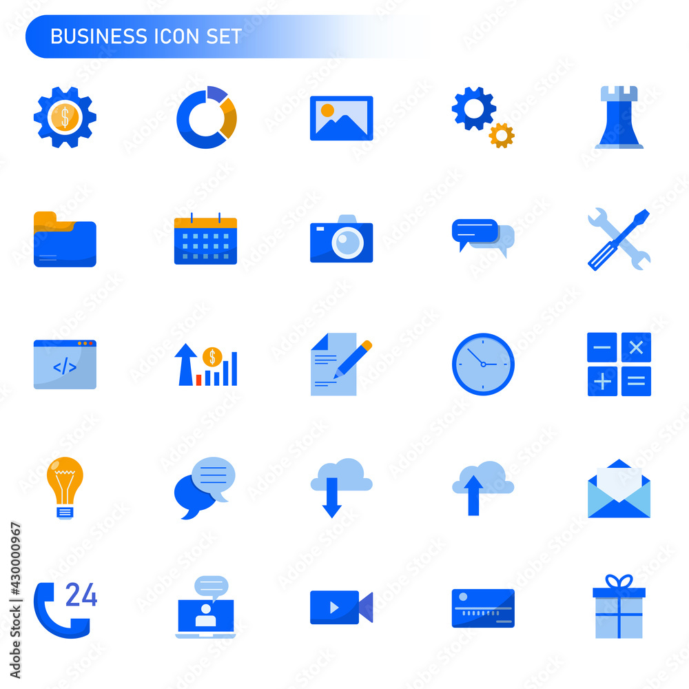 Fototapeta premium Business icon set vector illustration use for your website, logo, app, UI, presentation