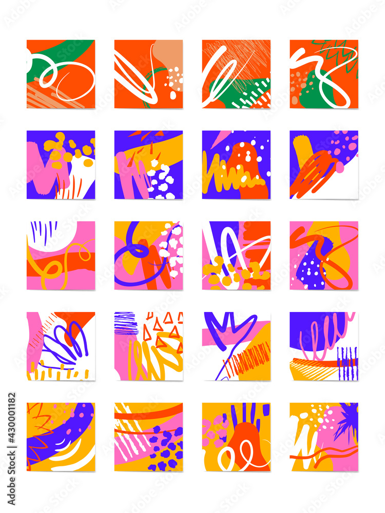 Big set of creative backgrounds with different shapes and textures. Collage for social media. Big set of creative backgrounds with different shapes and textures. Collage for social media.