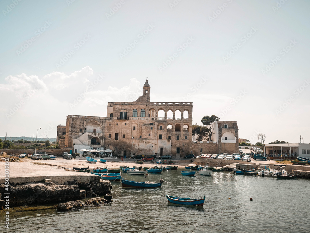 Old monastery in Italy, the view of Benedictine Abbey of San Vito, Puglia