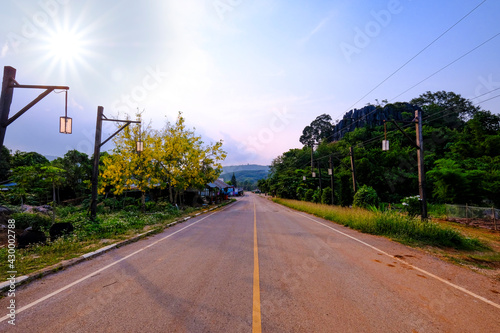 Road to Pha Ngam Stone Gardens park or Garden rocks Kunming for tourism, Nonghin Loei Thailand, 25 April 2021