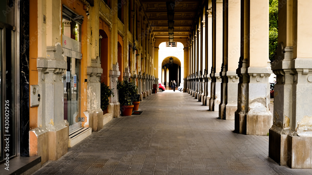 portico of Palazzo Natella in Salerno, Italy