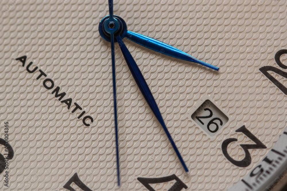 custom made wallpaper toronto digitalAutomatic watch movement closeup macro showing with time hands moving