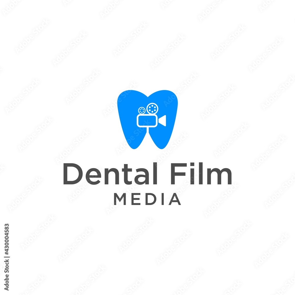 Dental film media logo design vector Dental film media logo design vector