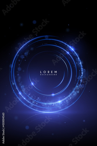 Abstract blue circle lines background