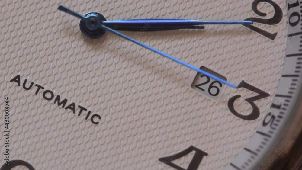 custom made wallpaper toronto digitalAutomatic watch movement closeup macro showing with time hands moving