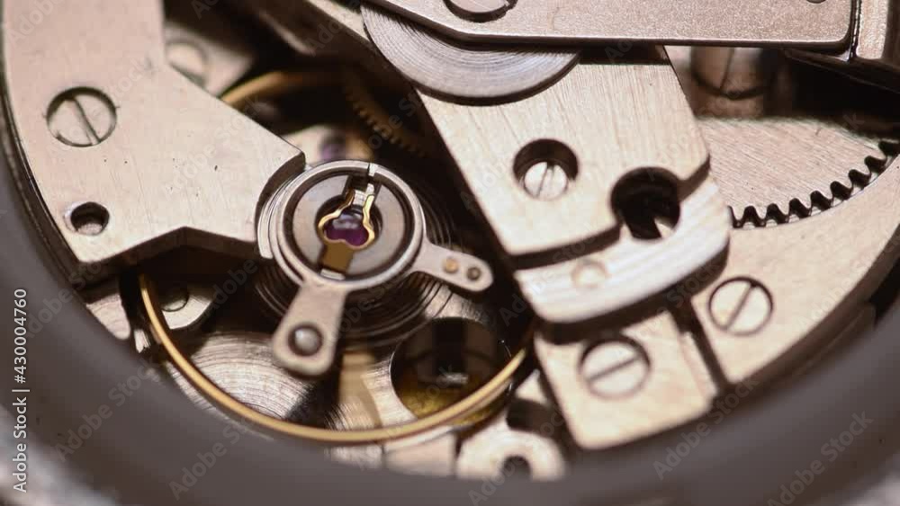 custom made wallpaper toronto digitalAutomatic watch movement closeup macro showing hair balance spring moving and ruby jewels