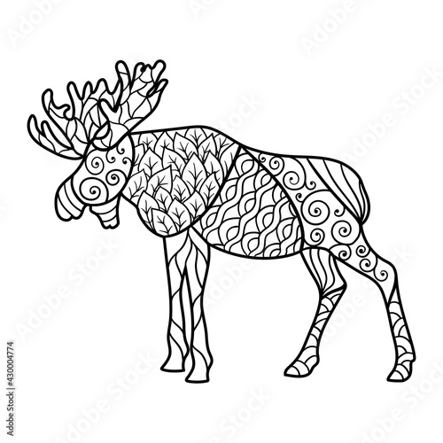 Abstract elk  zenart  coloring page