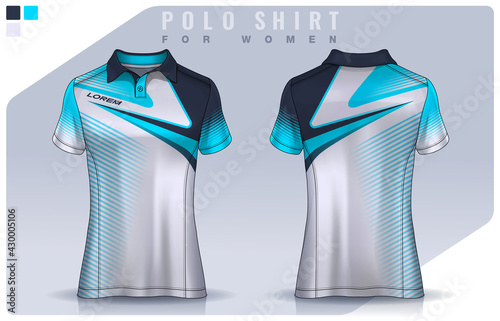t-shirt sport design for women,  Jersey mockup.  Polo Uniform template.